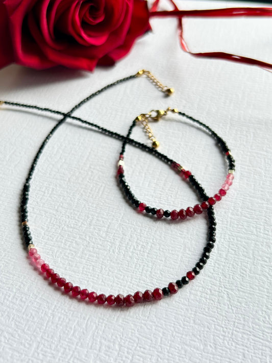 Zestaw biżuterii BLACK & RED
